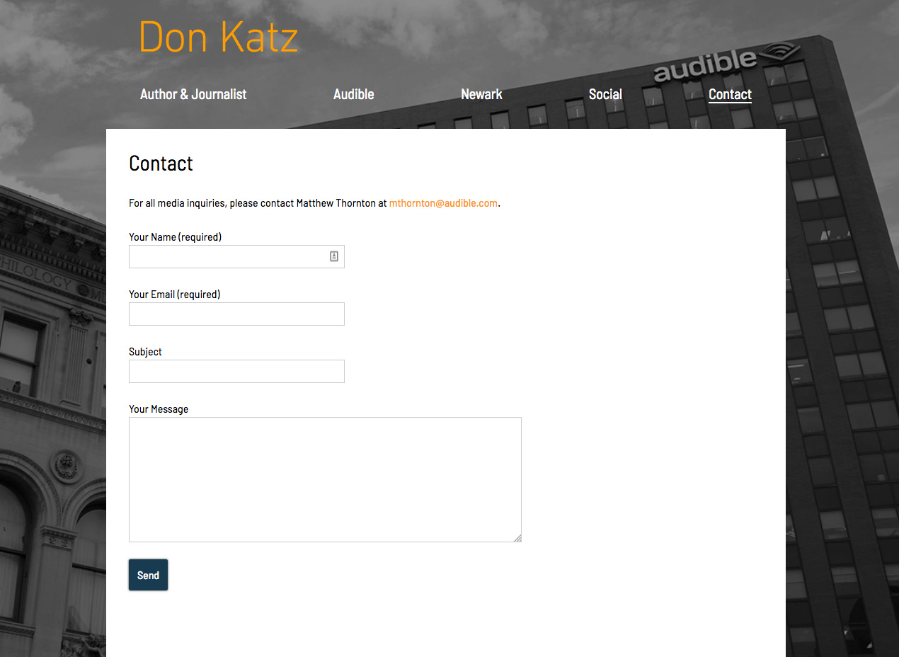 Donald Katz: Custom Contact Form