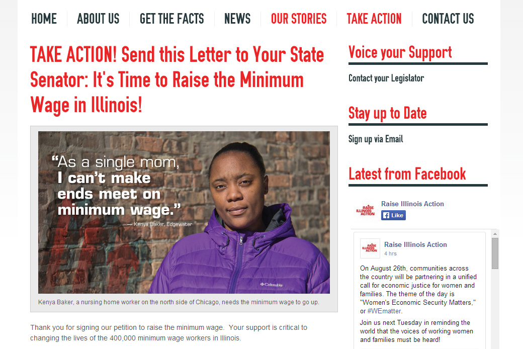 Raise Illinois Action: Raise Illinois Action Take Action Page by Social Ink