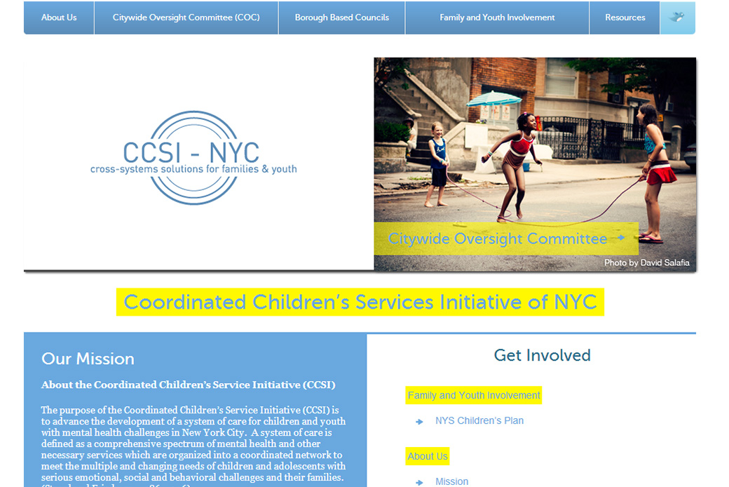 The Coordinated Children’s Service Initiative (CCSI): CCSI Home