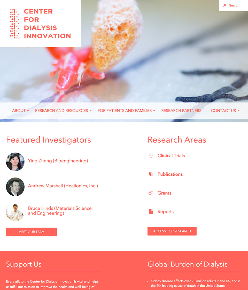 Center for Dialysis Innovation at the University of Washington: Featured Investigators and Research Areas Portal
